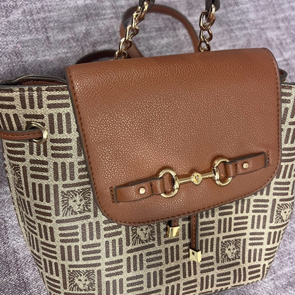 Brown Patterned Women small backpack Bag